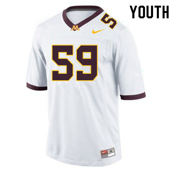 Youth #59 Derik LeCaptain Minnesota Golden Gophers College Football Jerseys Sale-White - Click Image to Close